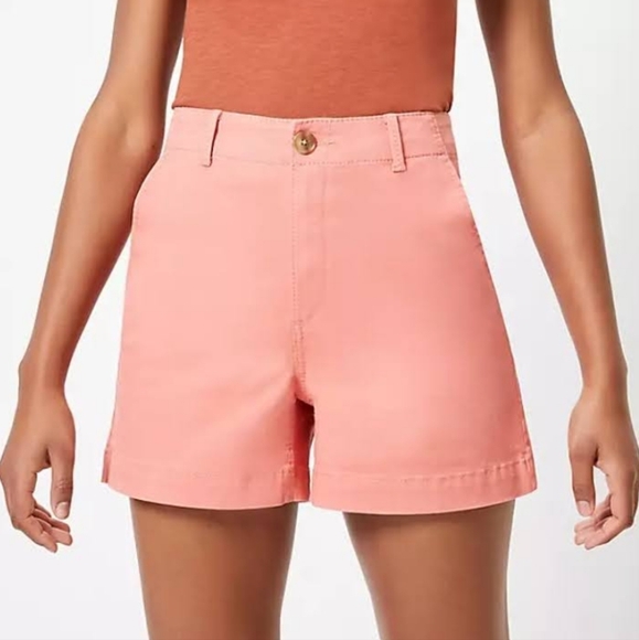 Women’s Washed Twill Shorts Coral Mist, size 8 - Picture 1 of 10